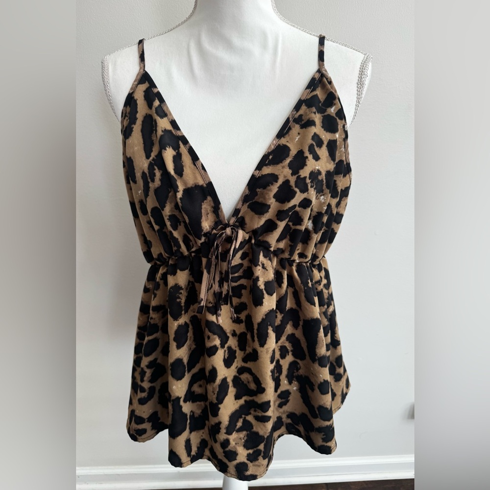 Leopard Print Spaghetti Strap Dress - Picture 5 of 10